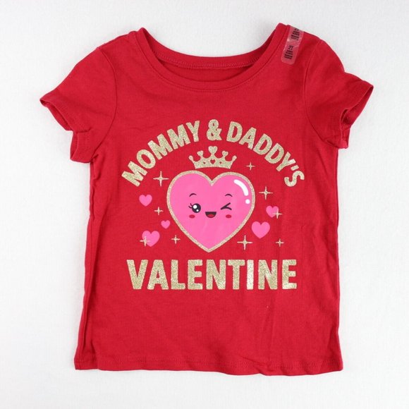 The Children's Place Other - The Children's Place Valentine's Day T Shirt Toddler Girls Size 2T Red Gold NWOT